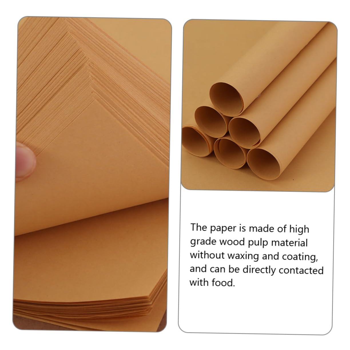 Papel para Envolver Alimentos 300 Hojas Caqui Antigrasa