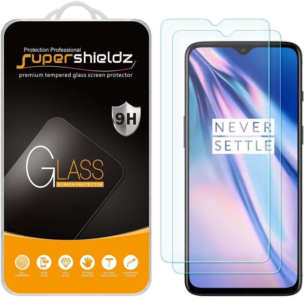 Supershieldz (2 Pack) Designed for OnePlus 7T Tempered Glass Screen Protector, Anti Scratch, Bubble Free