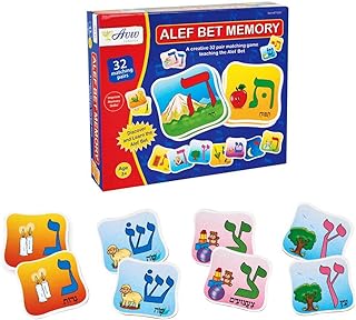Educational Alef Bet Memory Game for Kids Hebrew Teaching Alphabets Game Judaic Childrens Matching Card Game Alef Bais Cards Game