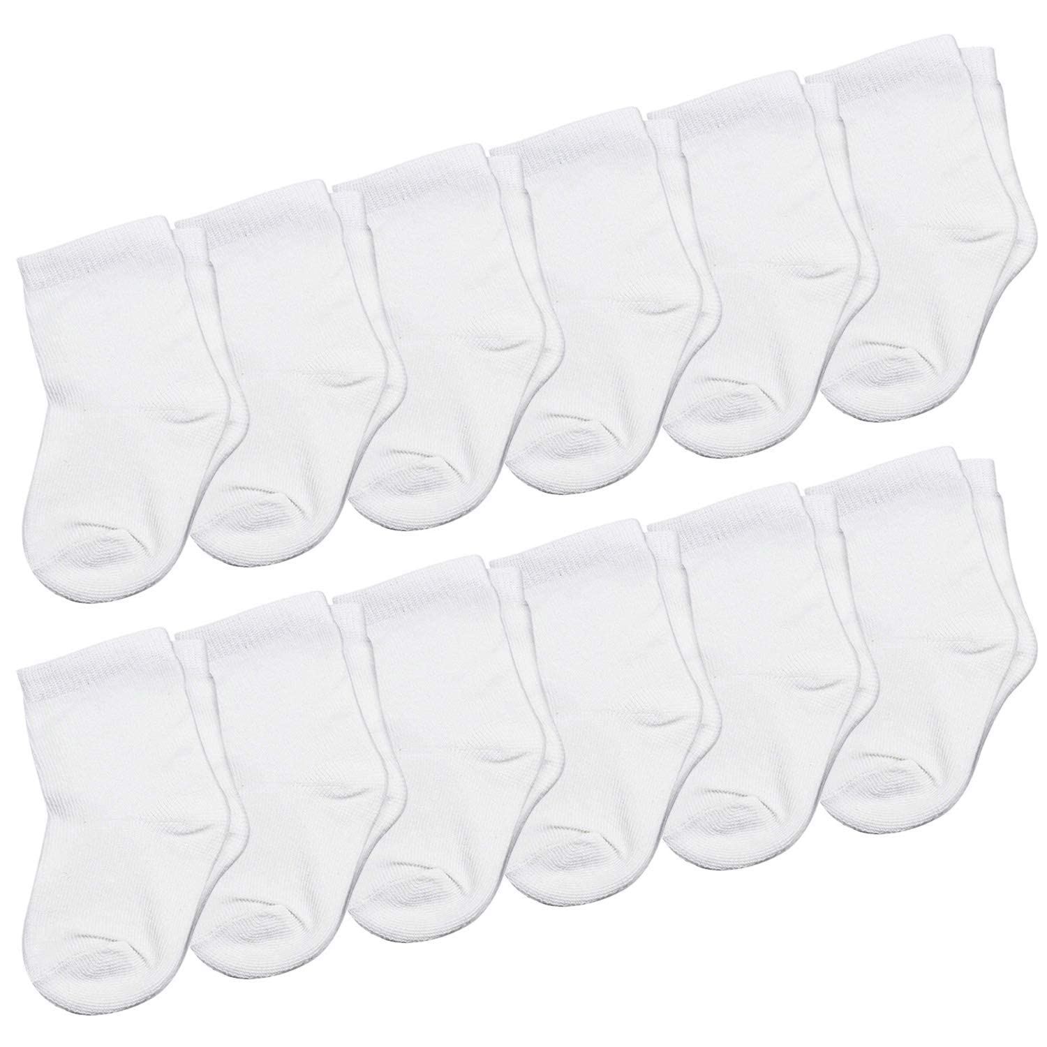 12-Pack or 24-Pack Infant Baby Boy Girl Socks 2-6 Month