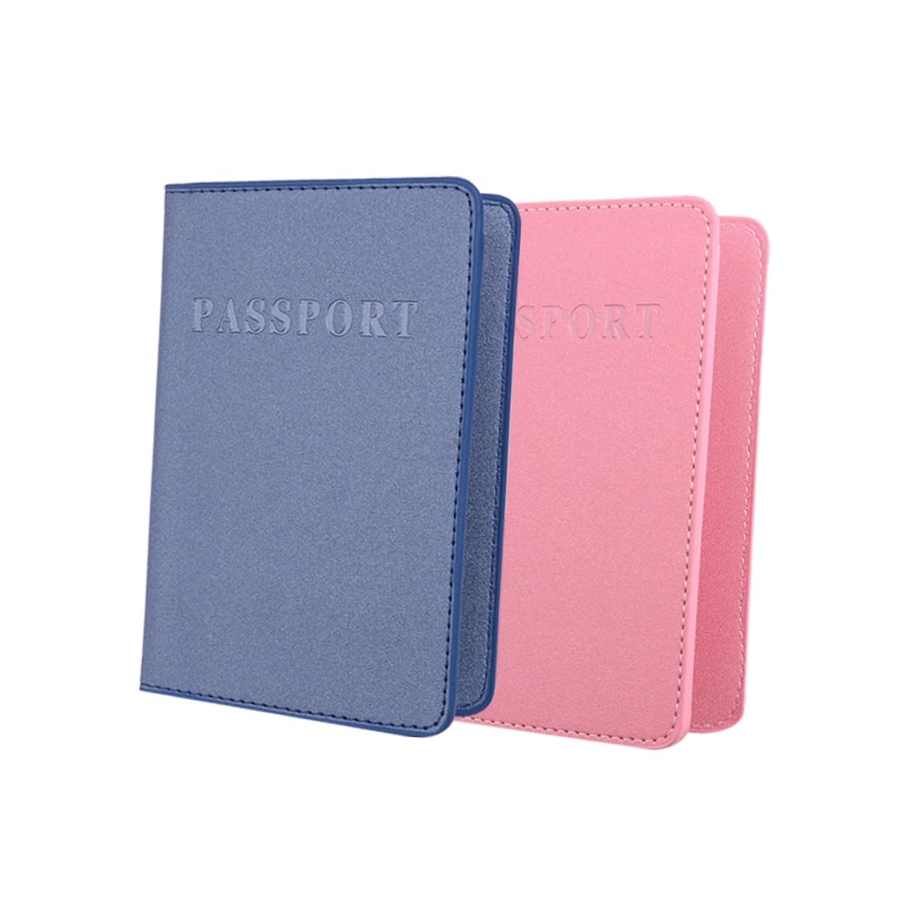 SOIMISS 6pezzi Portacarte Holder Pu Pelle Da Blu e Rosa Design Pratico e Multifunzionale Organizzatore Di Documenti Per Viaggi Custodia Slim e Leggera Per Passaporto e Carte