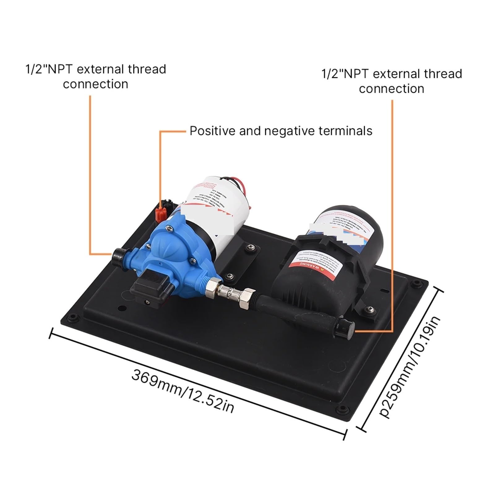 Pompa wodna do kampera DC 12 V 3 GPM 11,3 l/min 55 PSI Pompa membranowa do wody słodkiej Wbudowany przełącznik ciśnieniowy na żądanie ze zbiornikiem ciśnieniowym do B