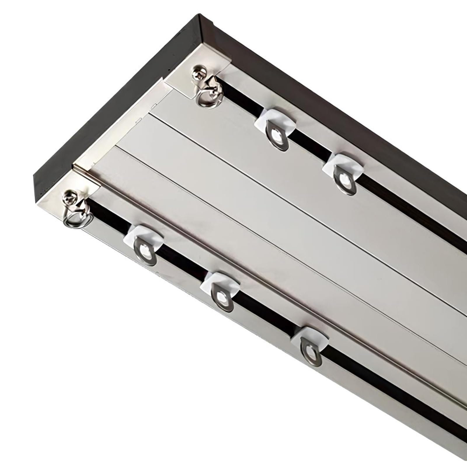 Curtain Track Double Tracks, Ceiling Double Curtain Track Aluminium Mute Roller Multicolor Multiple Sizes(Champagne,150cm/4.9ft)