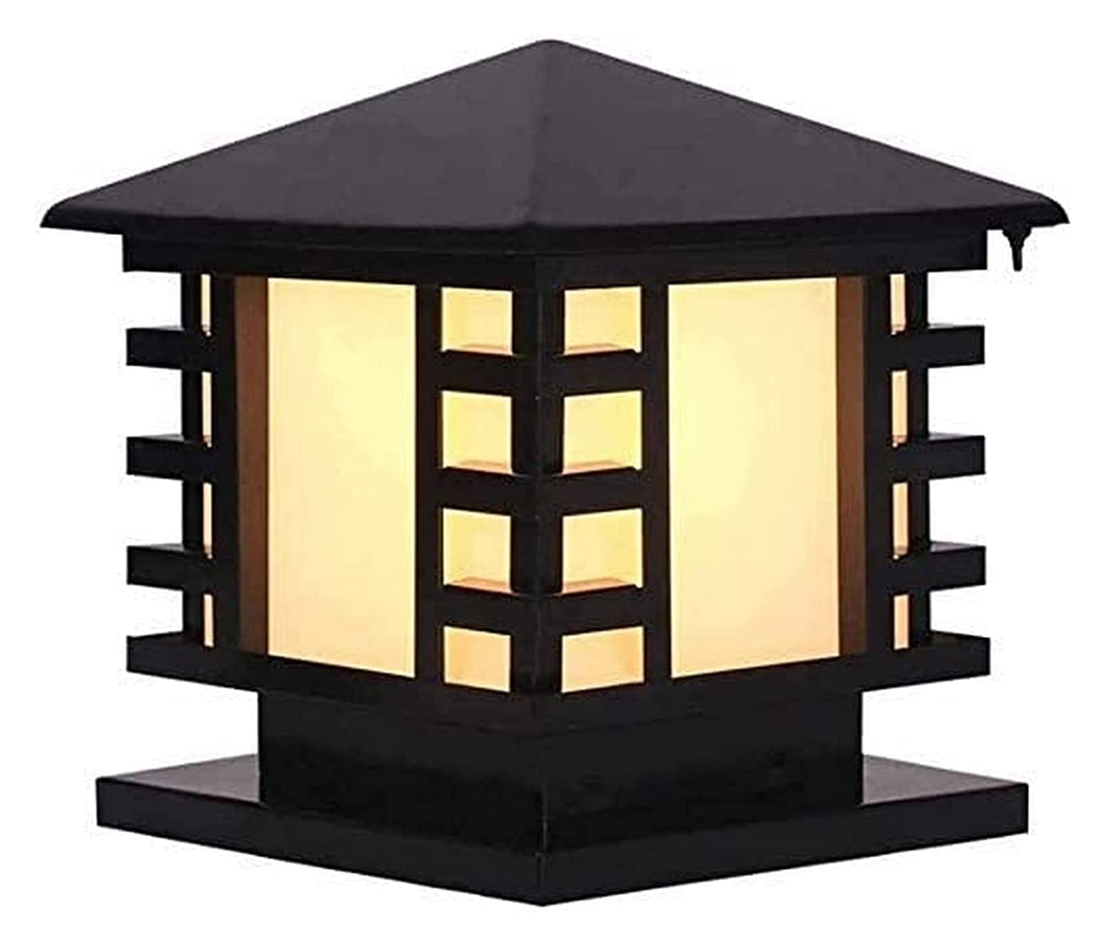 Luminaire d'extérieur décoratif en finition noire et verre dépoli haut de gamme