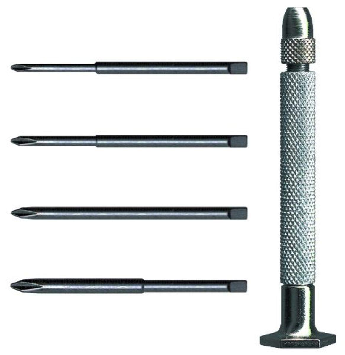 Moody Tools 58-0240 Chromium Vanadium Steel Phillips Screwdriver Set, Magnetic Handle, 5-Piece