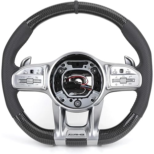 Half Leather Carbon Fiber Steering Wheel Compatible With Benz G Wagon W463 G63 W204 W205 W211 W212 W213 GLA X156
