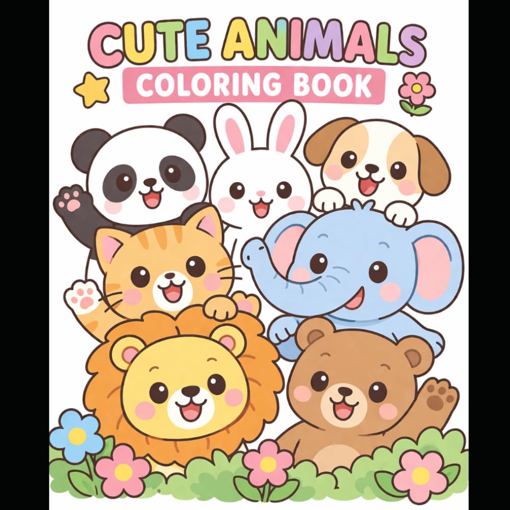 Super Cute Animals Coloring Book for Kids Ages 4–8 (70 Easy and Fun Coloring Pages)