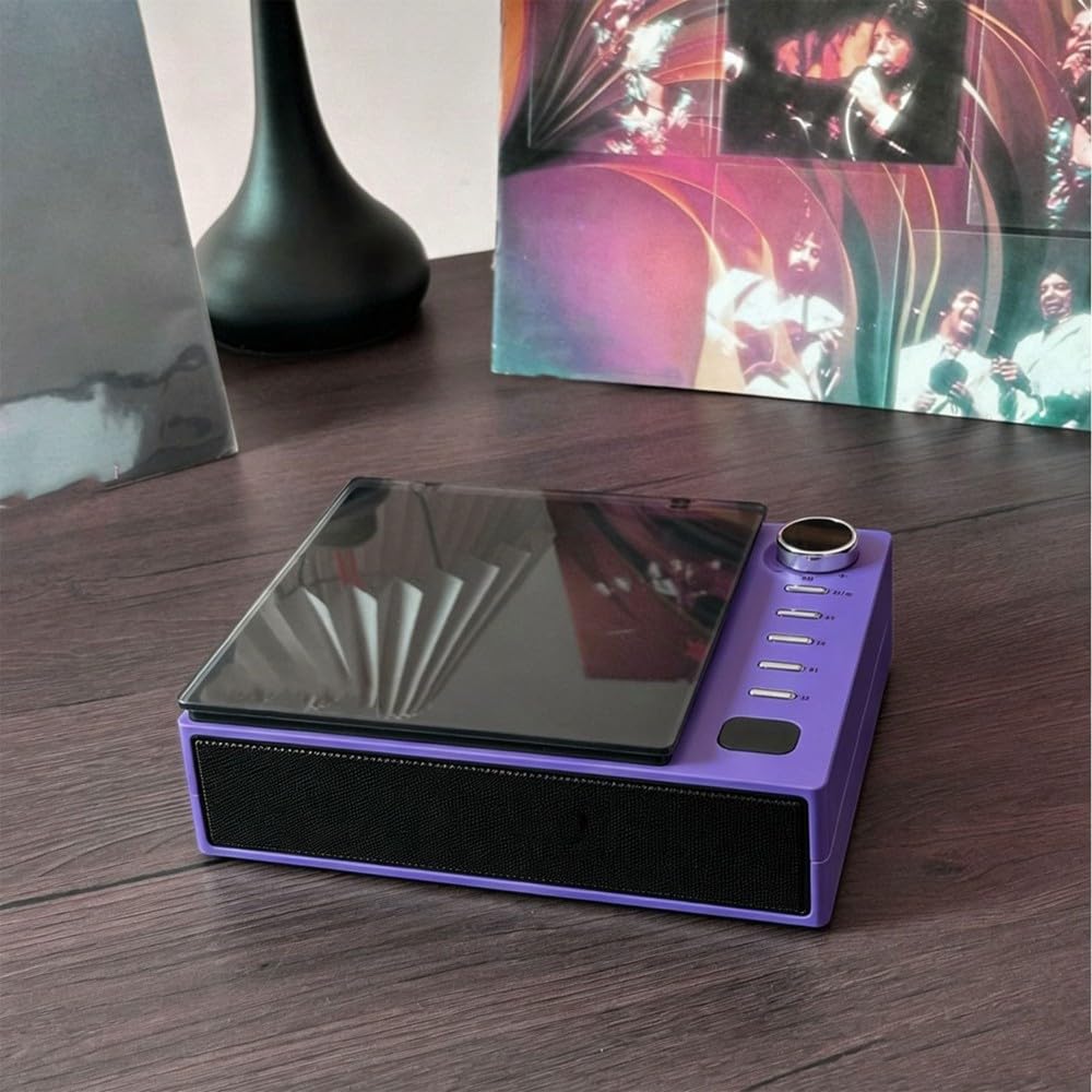 Reproductor de CD Personal de Escritorio Compacto y Retro con Altavoces Bluetooth Recargable para Regalo.