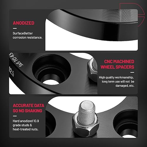 Miniatura 8 de BDFHYK Patrón de pernos de rueda de 0.197 x 5.000 in a 0.197 x 4.500 in, 1 pulgada, 5 x 5 a 5 x 4.5 pulgadas, compatible con Jeep Commander Grand