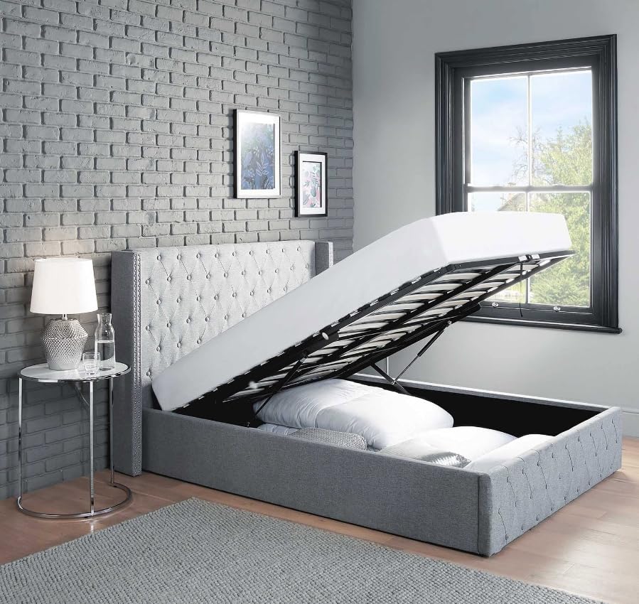 Varilla hidráulica,Resortes de gas, Mecanismo de elevación hidráulico for cama, elevador de cama resistente, caja de almacenamiento, con tornillo, fácil de instalar, organizador de tapa de cama(610mm)