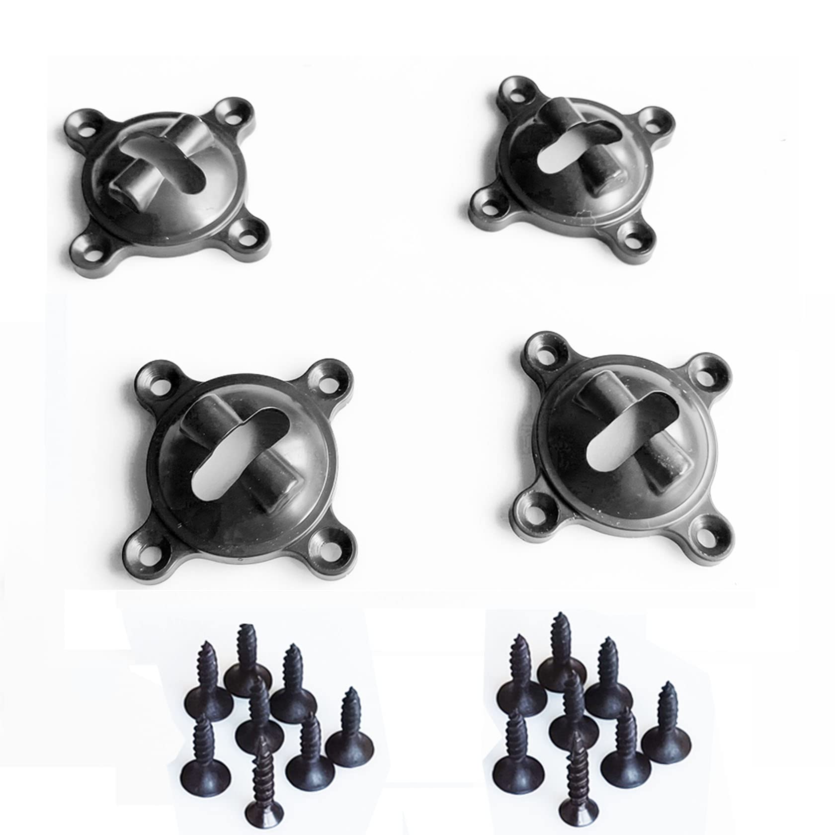 JILINWEI 4 Pcs Plastic Tonal Accessory Shelf Clips/Mounts/Brackets with Screws for Hang Tonal Accessories,Black(Not Include Shelf)