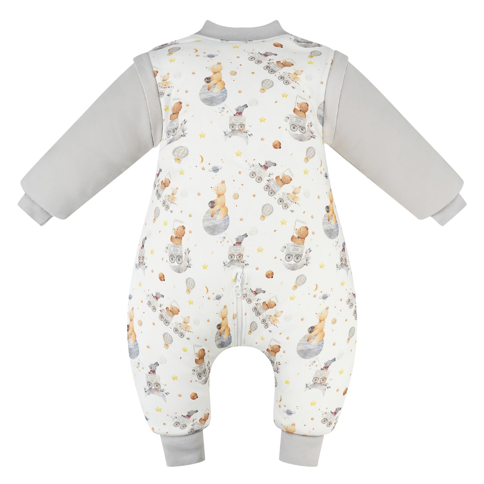 WYTbaby Sacco Nanna con Piedini 3.5 Tog per Bambini, Sacco Nanna Inverno Addensato con Maniche Rimovibili in Cotone, Sacco a Pelo per Neonati e Bambini Piccoli, Ragazzi e Ragazze