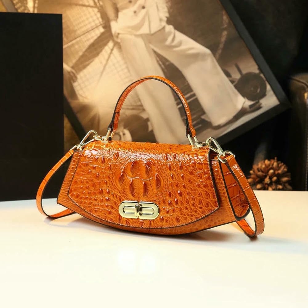 Sljym Women's 1 Handbags Genuine Leather Small Shoulder Saddle Trend Portable Crossbody Bags