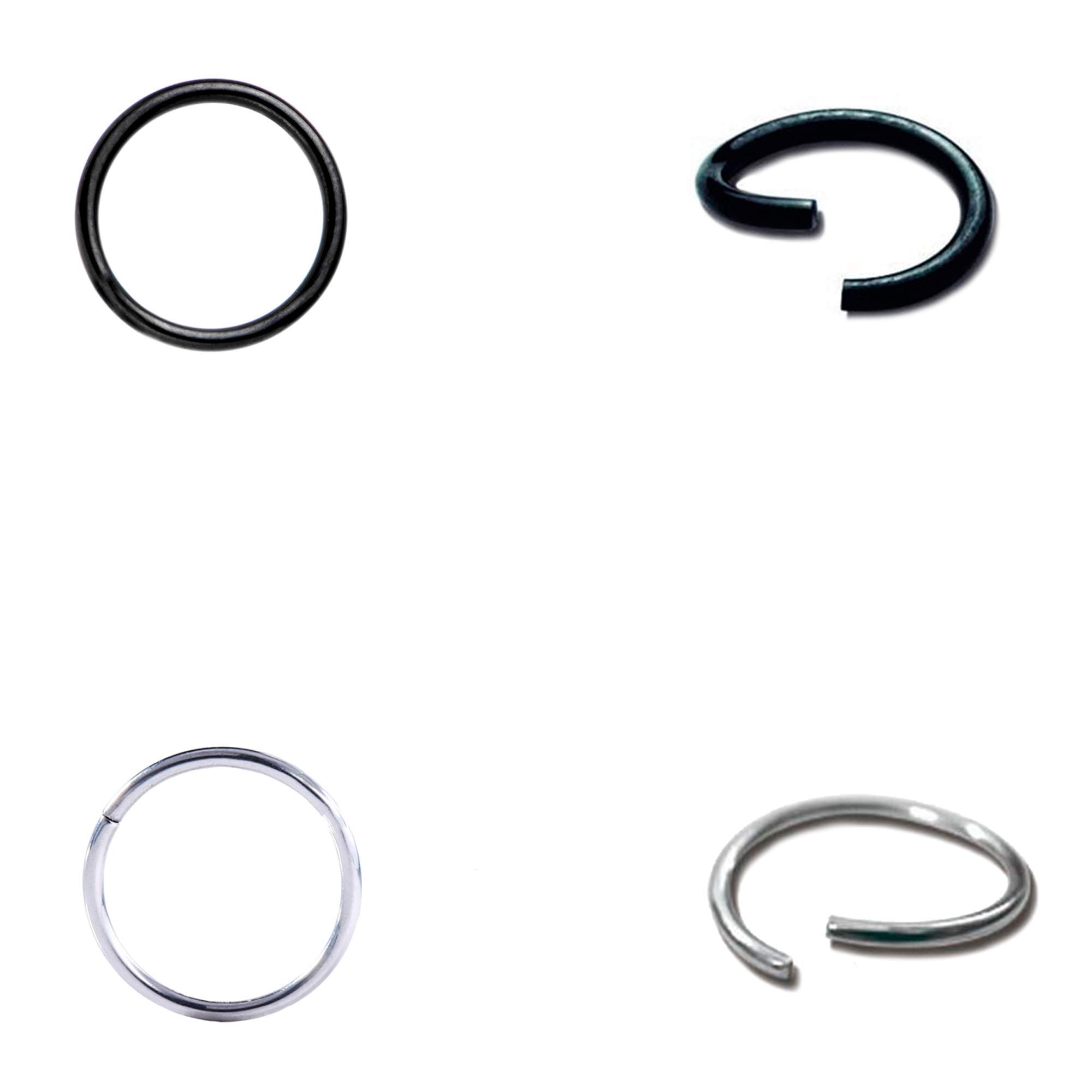 Drawer Props Piercing nariz aro fino, Aro nariz acero quirurgico, Piercing aro nariz acero quirurgico, 0.8mm X 6mm