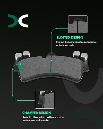Miniatura 2 de SCITOO D1014 - Kit de pastillas de freno semimetálicas para Audi Q7 2007-2015, Audi R8 2017, Porsche Cayenne 2003-2006 2008-2010, Volkswagen para