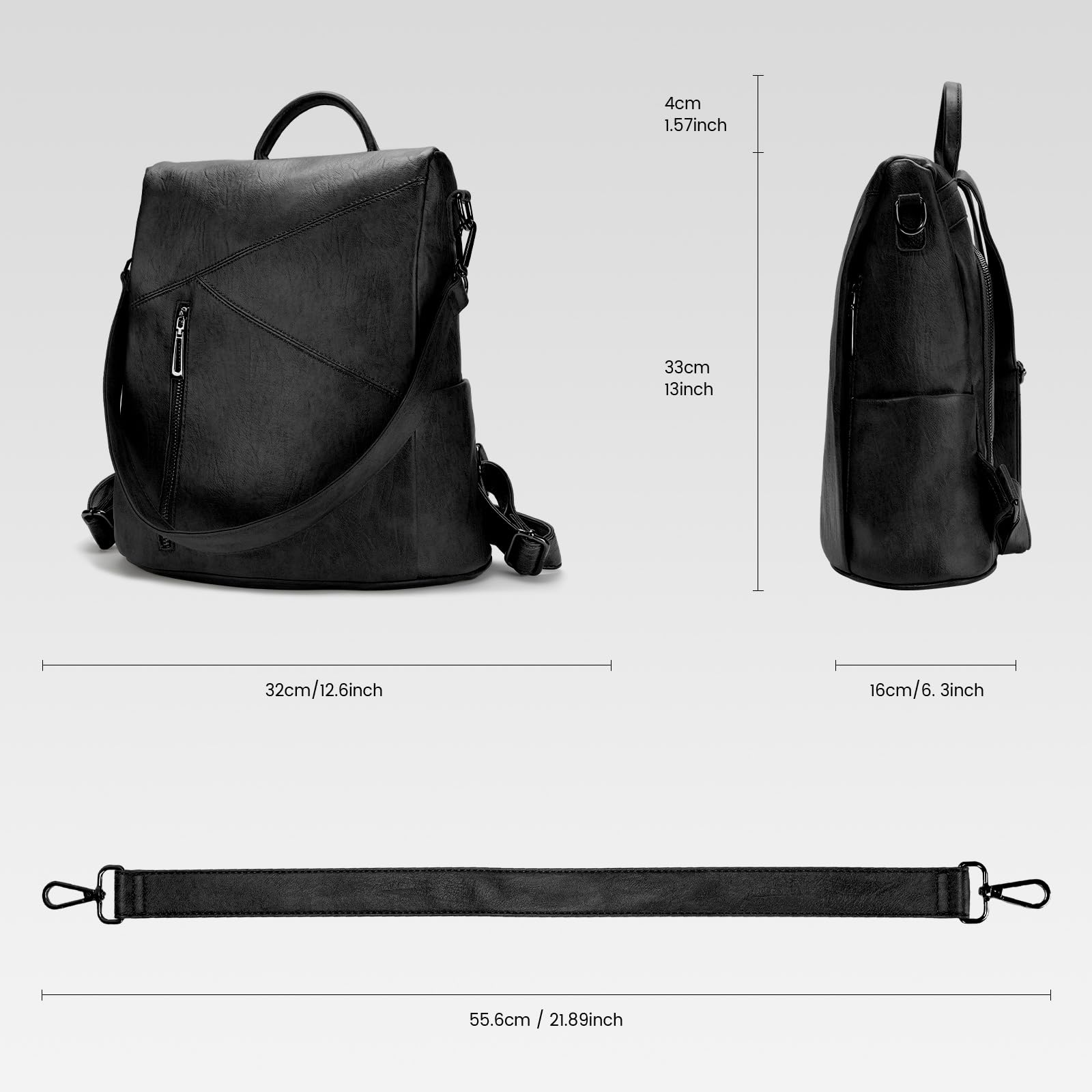 molshine Mochila antirrobo de cuero vegano, Mochila de viaje informal de moda, Bolsos de hombro para mujer, Grils HB041