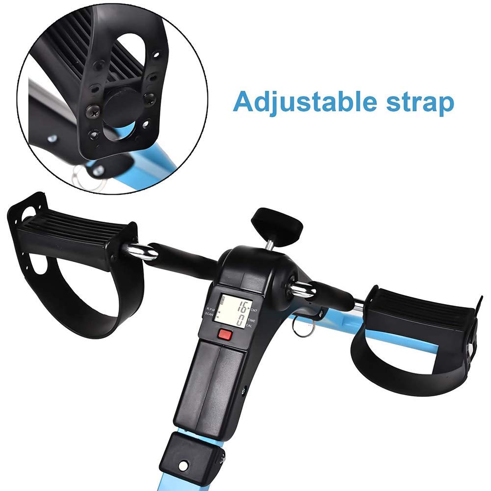 Pedale Ginnico, Pedale Ginnico Pieghevole, Mini Cyclette con Resistenza Regolabile, Pedale Portatile da sotto la scrivania, con Display LCD per Braccia e Gambe