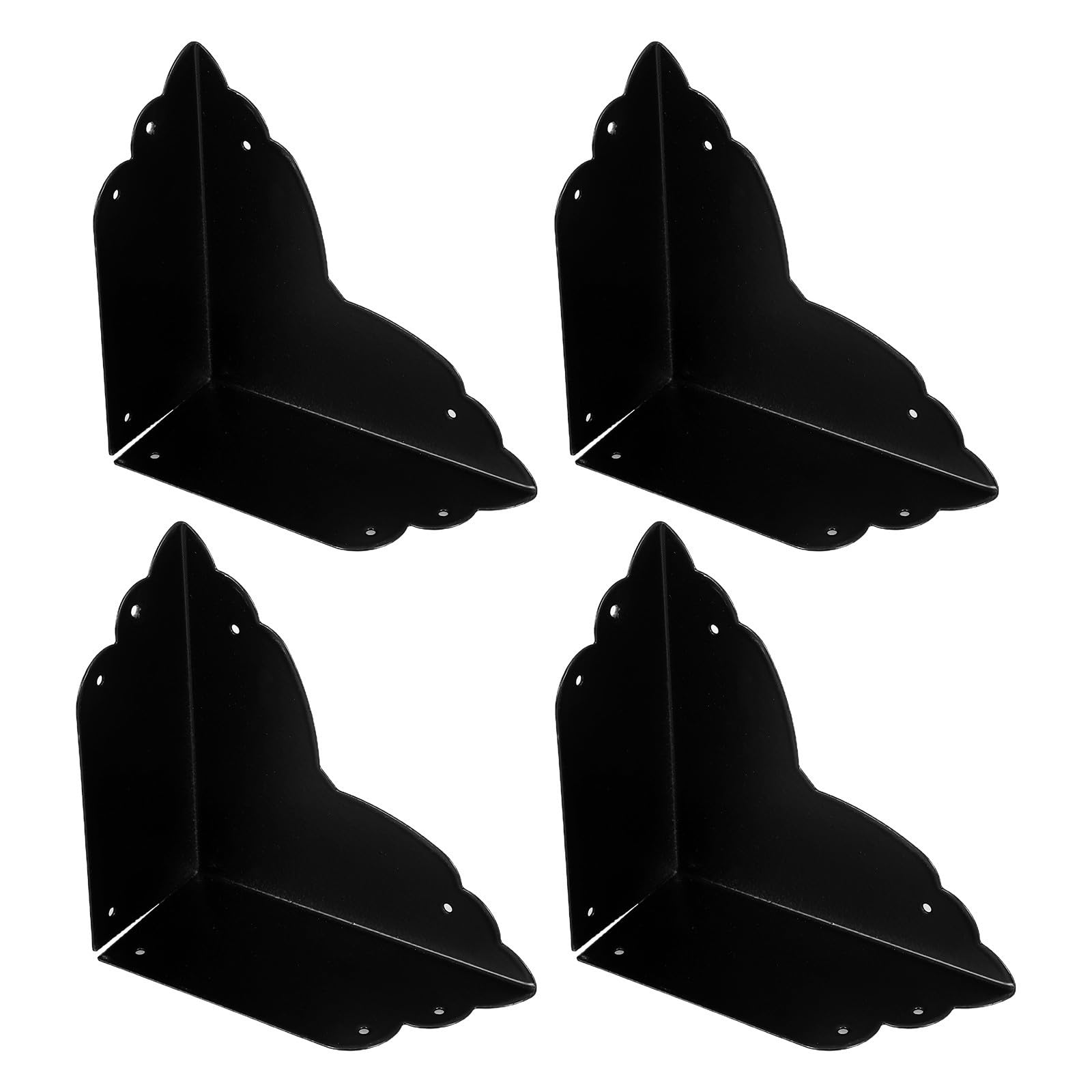 Decorative Metal Corner Protectors, Antique Black Steel 4Pcs