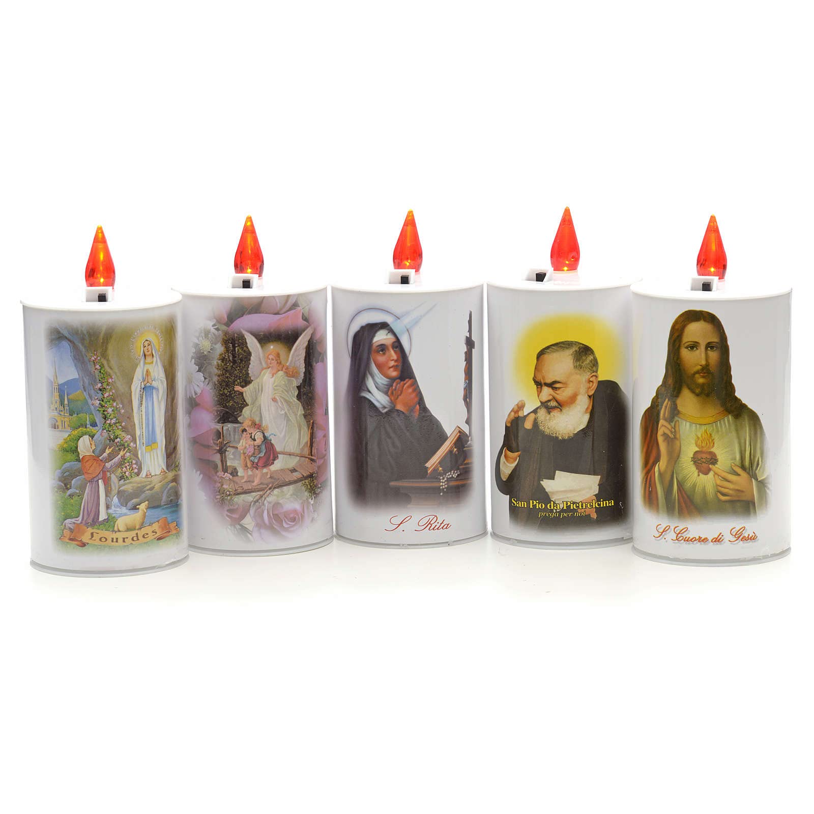 Holyart Vela Led Imagen Eco Eléctrico Blanco Padre Pío