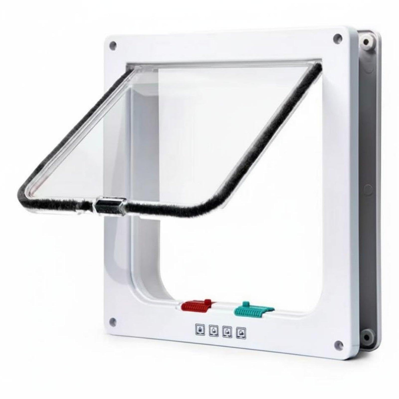Locking Pet Flap Simple to Install Installation 4-Way Locking Cat Door Material for Cats, Small Dogs, Screen Doors, Walls White L Thin|Pet Supplies| Cat Supplies| Doors & Flaps-image-32