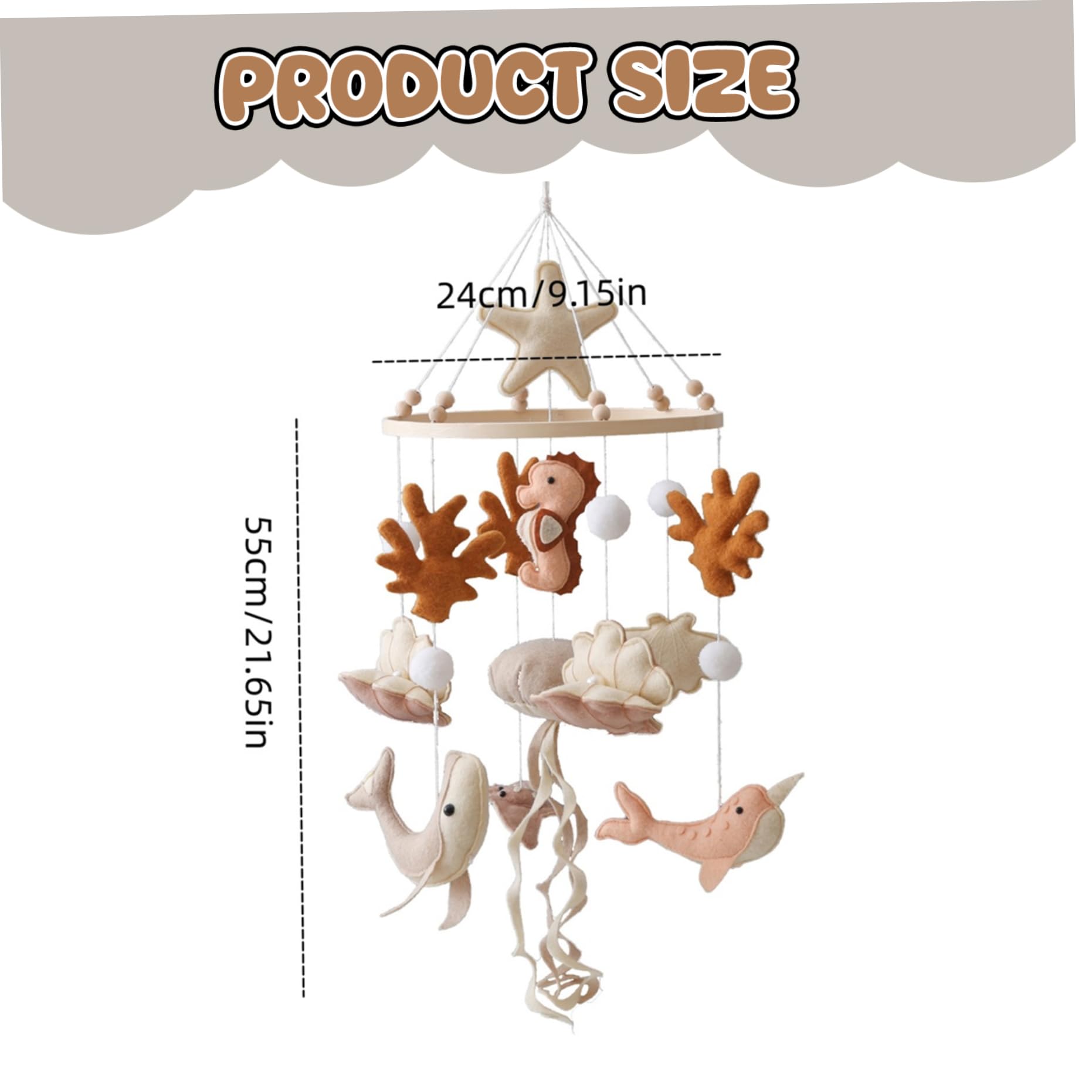 Cuna de bebés móvil Lindo Dibujos Animados Decorativos de Animales océanos móvil para vivero de Sala de Estar de Interior ..
