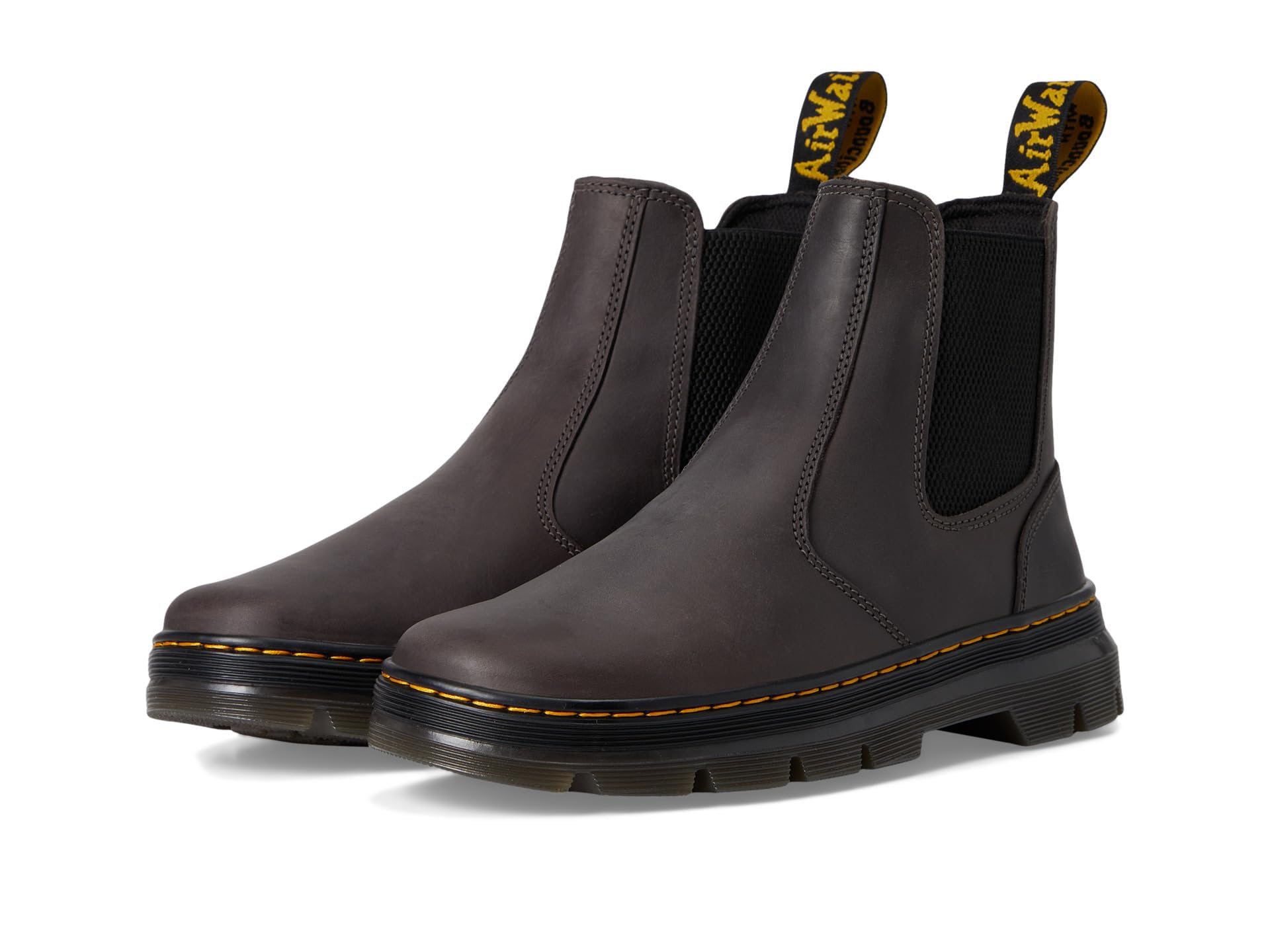 Dr. Martens Unisex Embury Gunmetal Saddleback Platform, black, 8 UK
