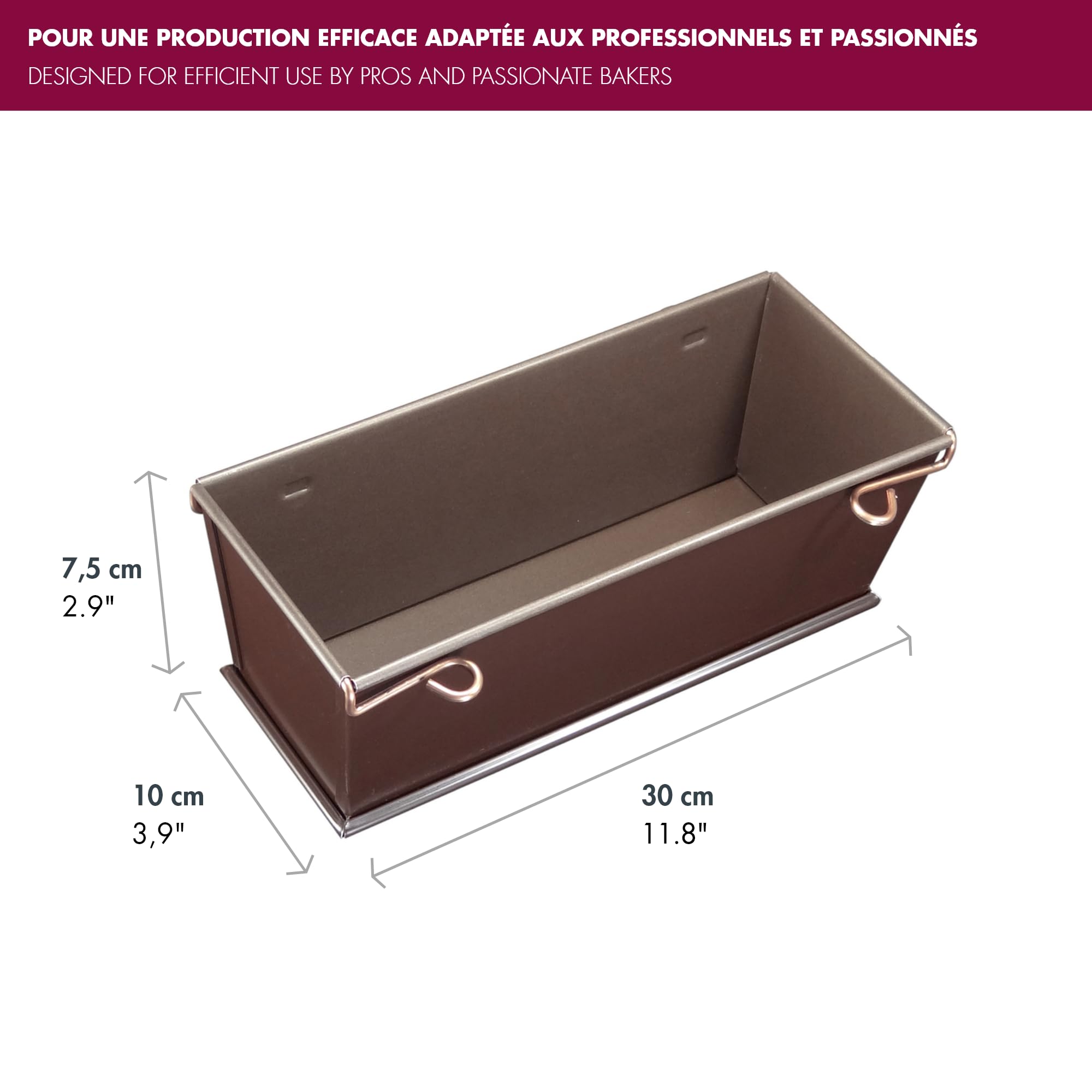 Gobel - Moule à Pâté ou Cake Ouvrant - 30 x 10 x 7,5 cm - Acier - Revêtement Antiadhérent Bicouche Garanti sans PFAS - Qualité Professionnelle – Fabriqué en France