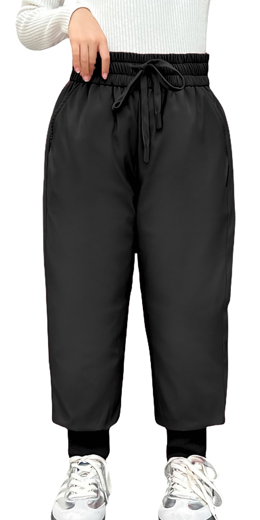 SEAUR Kinder Daunenhose Leicht Warm Winterhose Dick Schneehose Mädchen Jungen Skihose Winddicht Outdoorhose Winter - 120-160=(EU 110-158)