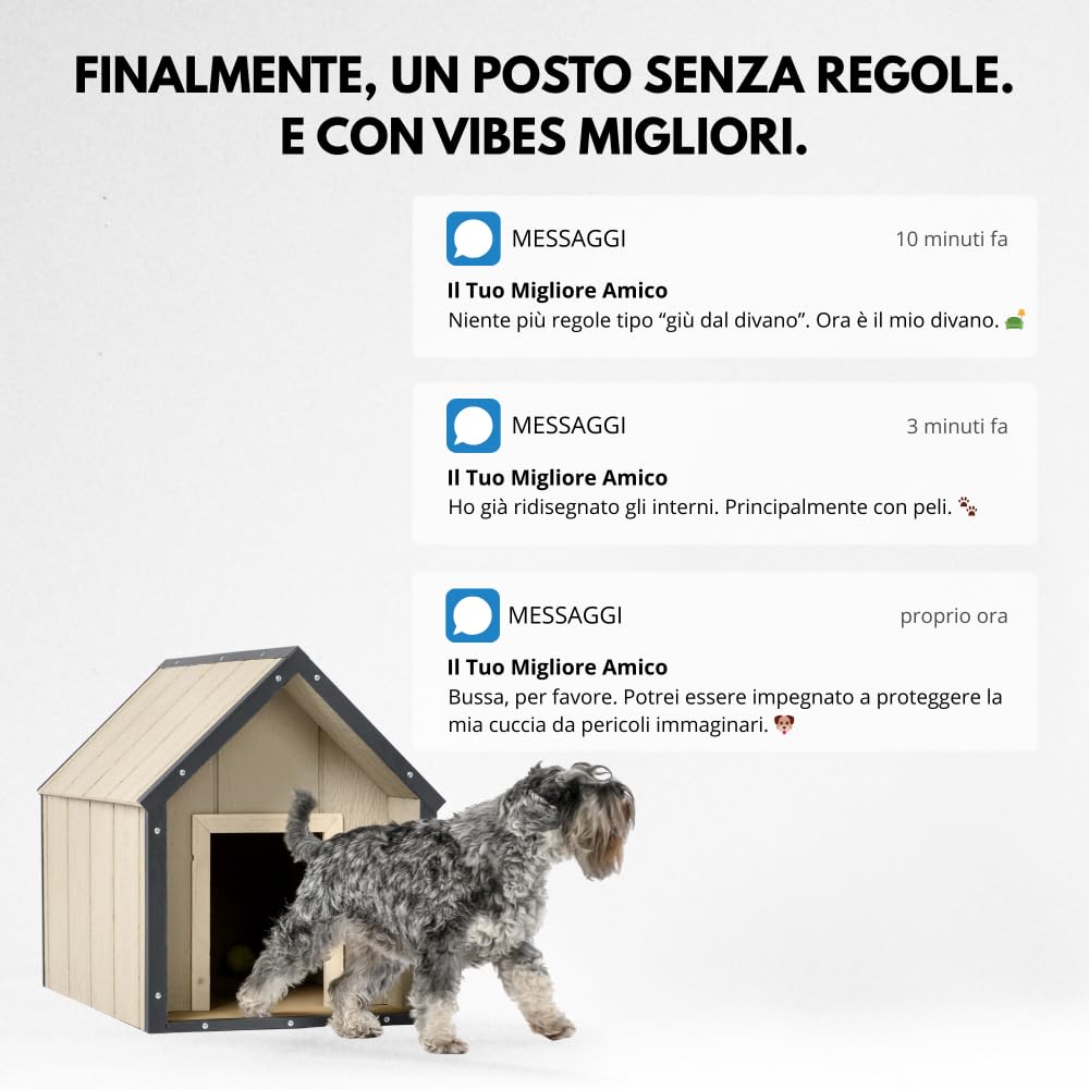Cuccia per cani in legno LP SmartSide - Cuccia in legno da esterno per cani di taglia media, 57 x 95 x H68 cm, Taglia M - TIMBELA M971-1