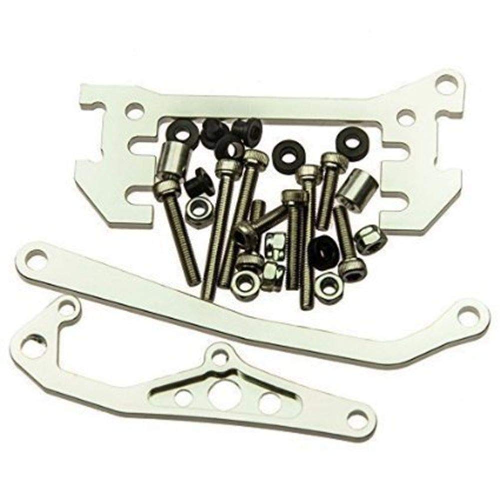 Jack-Store 1set Chassis Mounted Servo Kit With Panhard Link for Axial SCX10 RC Crawler Car Silver