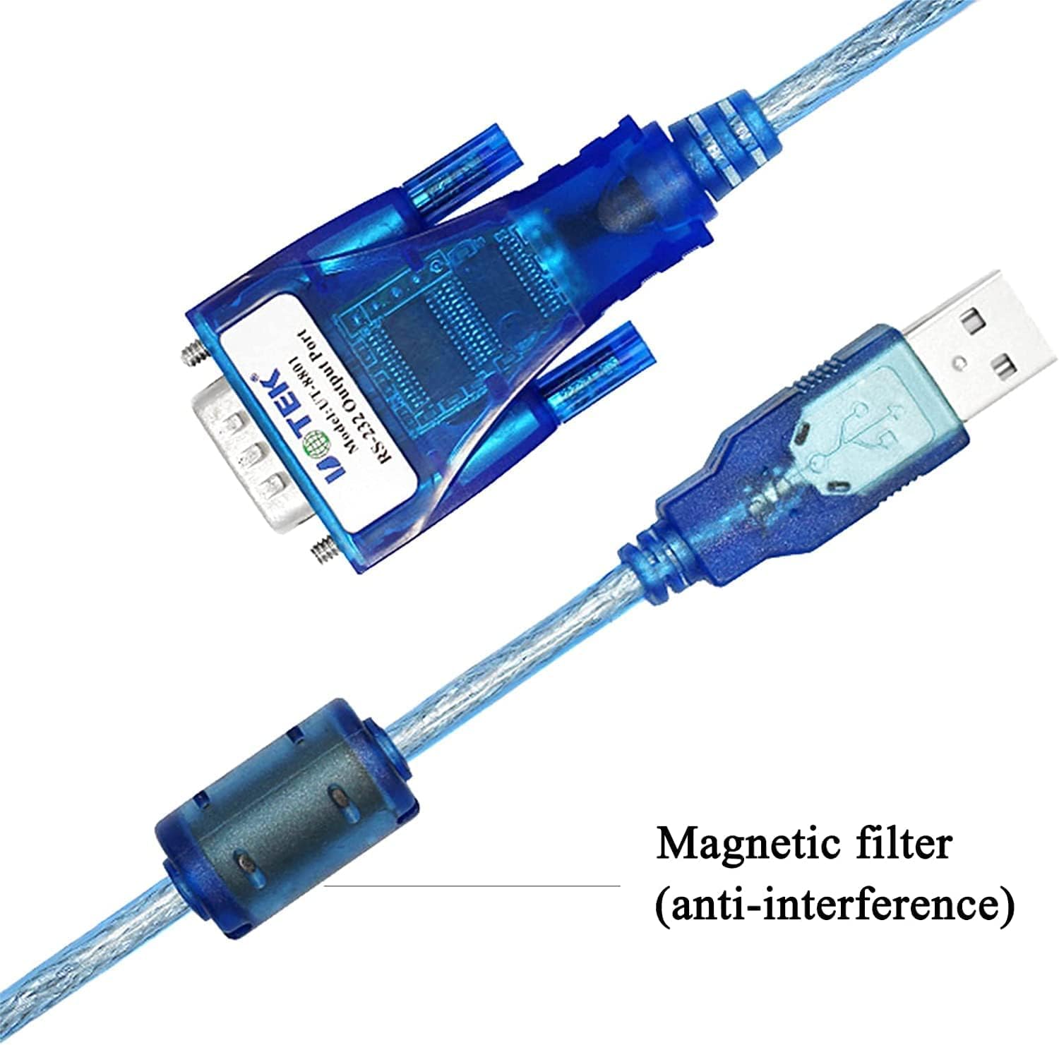 UTEK UT-8801 1.5M Lunghezza USB a RS-232 Convertitore ver2.0 (1-Port USB a RS-232 Serial Converter con protezione ESD)