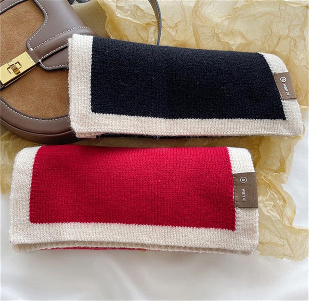 Wool Winter Scarf for Women Knit Color Block Neck Warmer Soft Lightweight Scarves Casual Outdoor Wear Accessory - Image 3