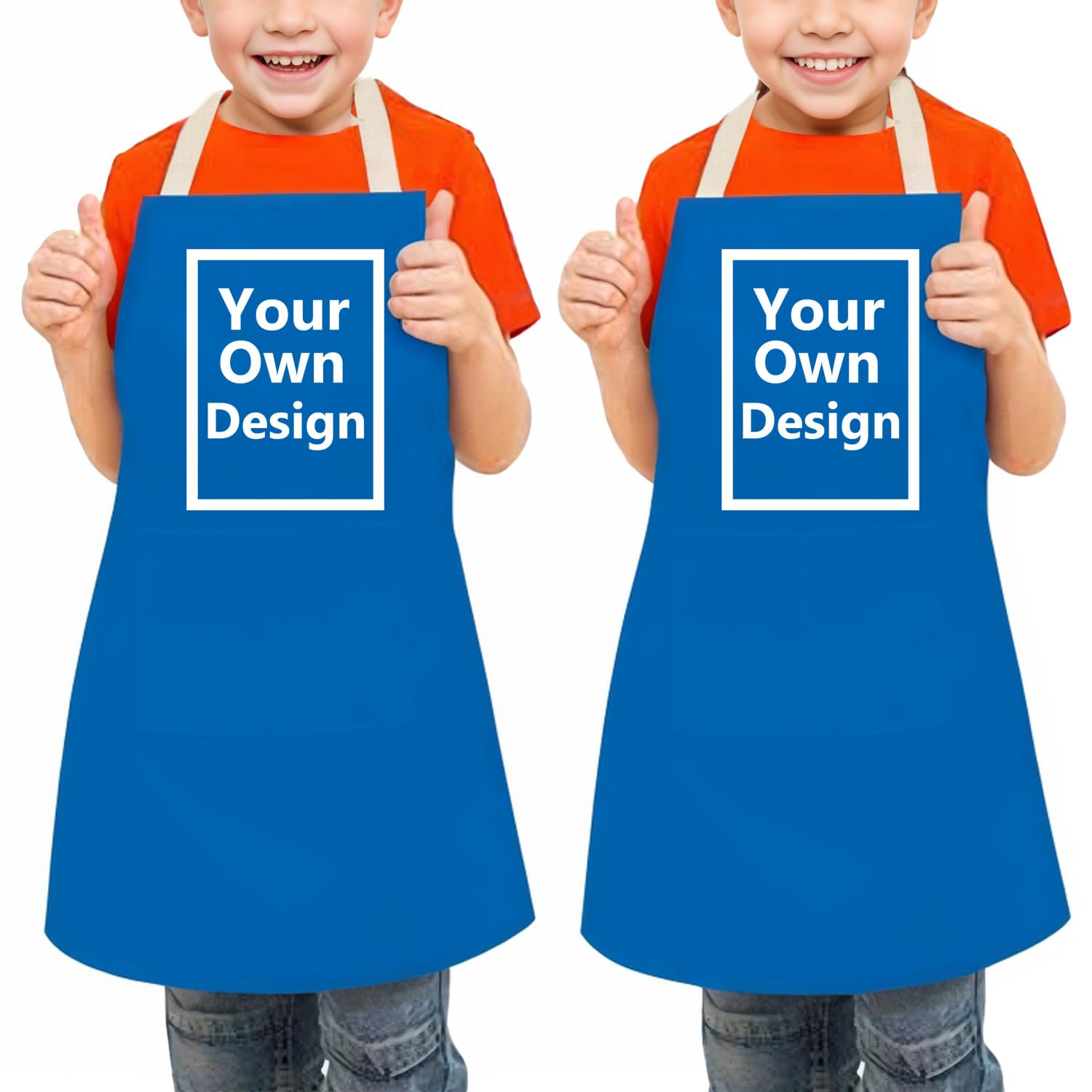 JPHCHSC Personalised Kids Apron,Personalised Aprons With Logo Any Text Any Photo Any Colour,Personalised Aprons For Kids,Personalised Photo Gifts For Kids
