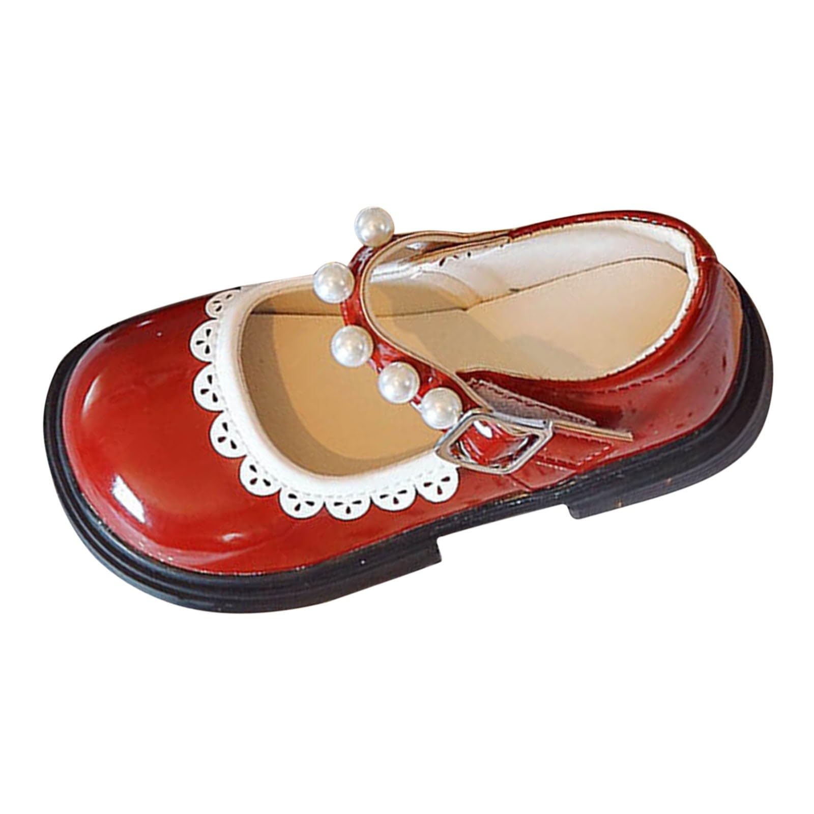 Toddler Baby Girls Dress Shoes Wedding Part???? School Ankle Strap Ballet Flat???? Shoes Little Size 3 Flip Flops Girls (Red, 6.5 Infant)