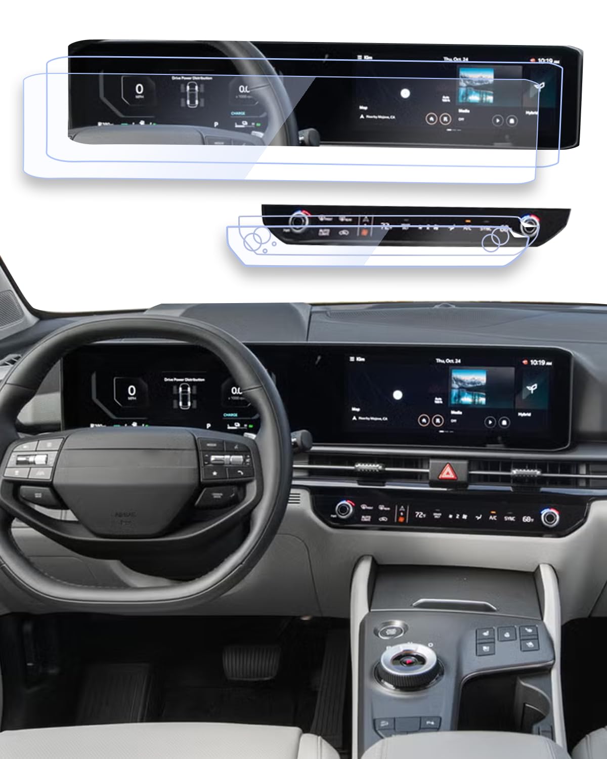 (2CPS) Per Kia Sportage 2026 Pellicola Protettiva per Kia Sportage/EV6 2026 Doppio Display Panoramico da 12,3 pollici Schermo ALL IN ONE - Nano Film per Sportage 2026 (LX/EX/X-Line/SX/SX