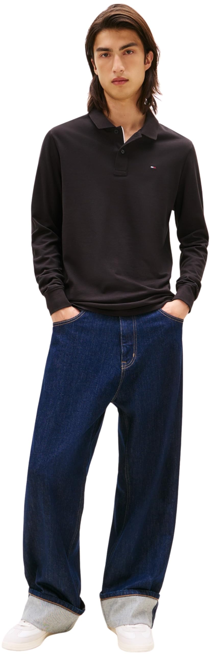 Tommy Jeans Herren TJM Slim Placket Polo Ls EXT Dm0dm20232 L/S Polo (1er Pack)