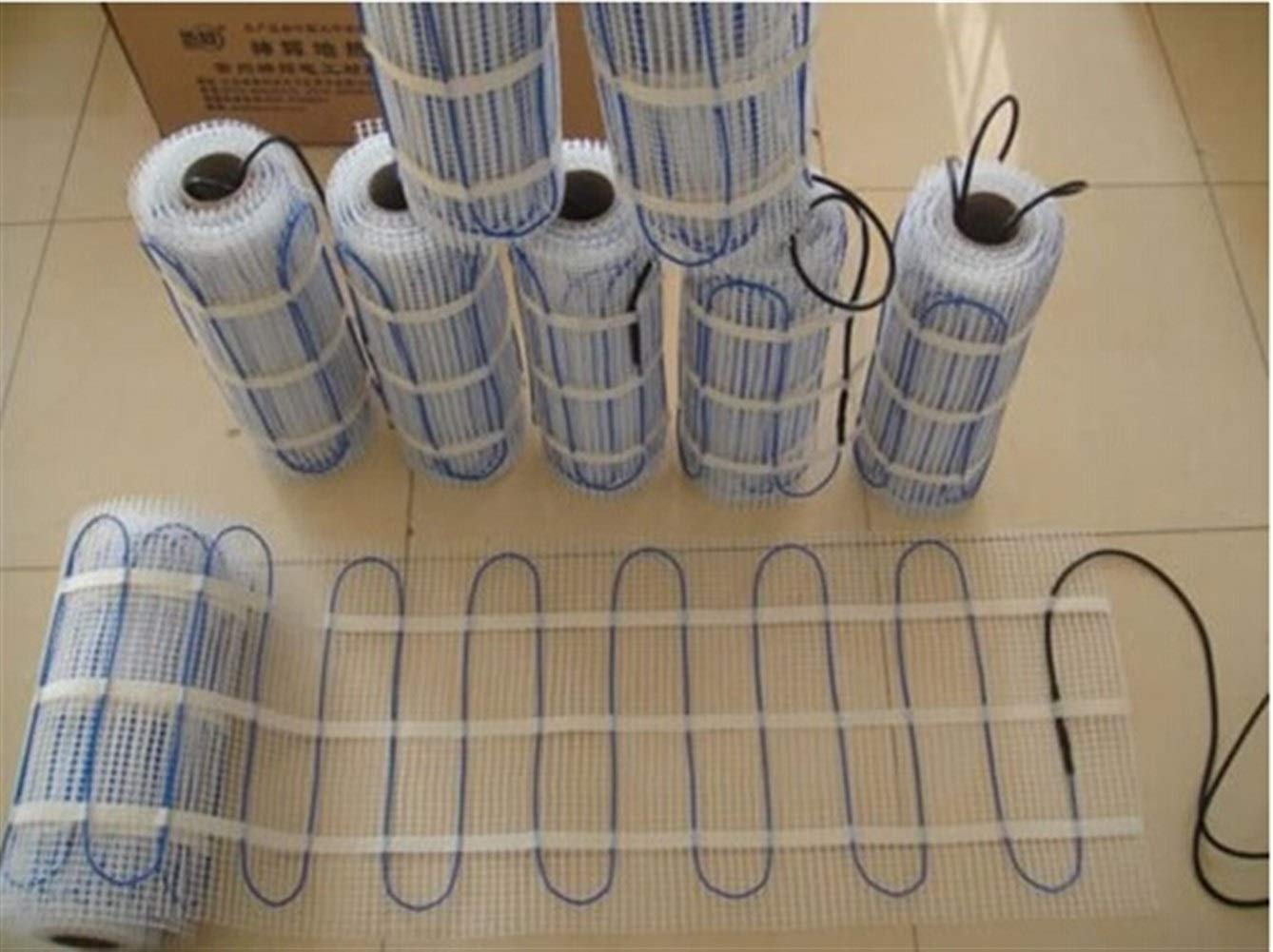 Mata grzewcza podłogowa Mata grzewcza 100 W na m2 do płytek, ceramiki, porcelany, podłóg kamiennych itp. Mata grzewcza do kabla PVC 230 V, mata podłogowa 100 W/m2-10,0m2, dostawa