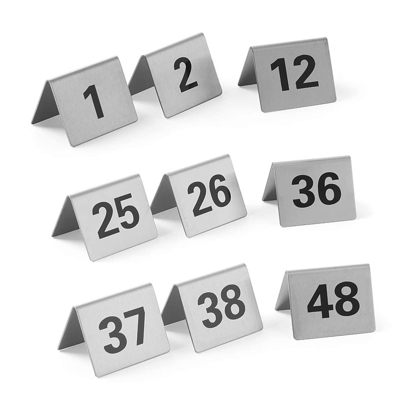 For restaurantes: 1-50/100 Soportes for números de Mesa Estilo Tienda de campaña, cafeterías, Bares, Fiestas, Bodas, fáciles de Limpiar y Colocar, Tarjeta de Mesa de Metal/1 a 50,Numeros de