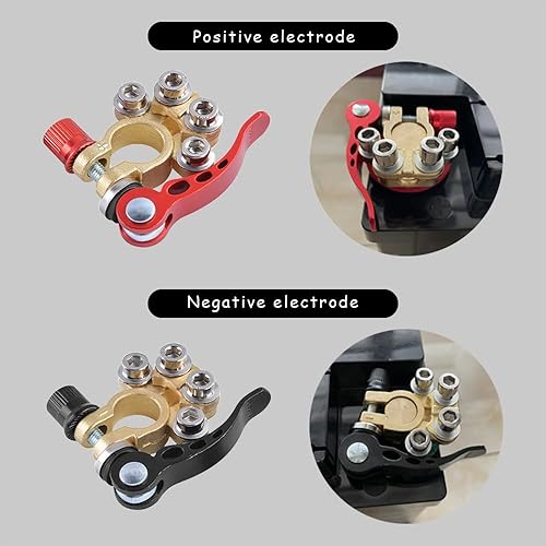 Miniatura 4 de 2 conectores de terminal de batería, abrazaderas de batería, terminal de batería de automóvil de desconexión rápida de 4 vías, múltiples terminales