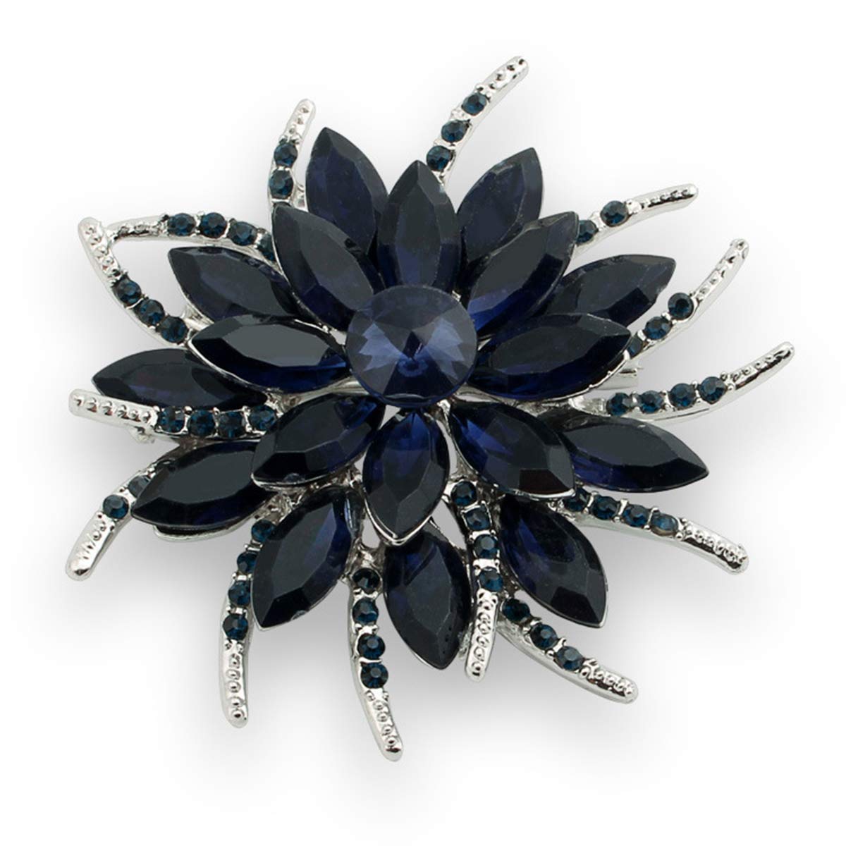 seven wolvesseven wolves Women's Austrian Crystal Brooch Wedding Flower Leaf Bouquet Brooch