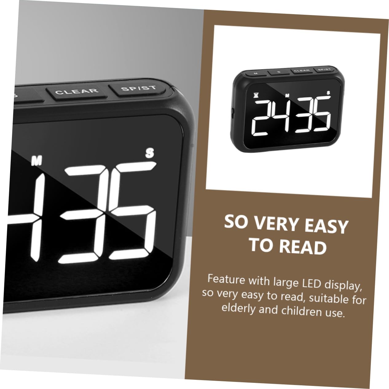 Timer da Cucina LED Digitale Allarme e Grande Display