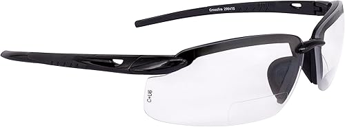 Crossfire Gafas de seguridad ES5 Premium, montura ultraligera y pieza nasal ajustable