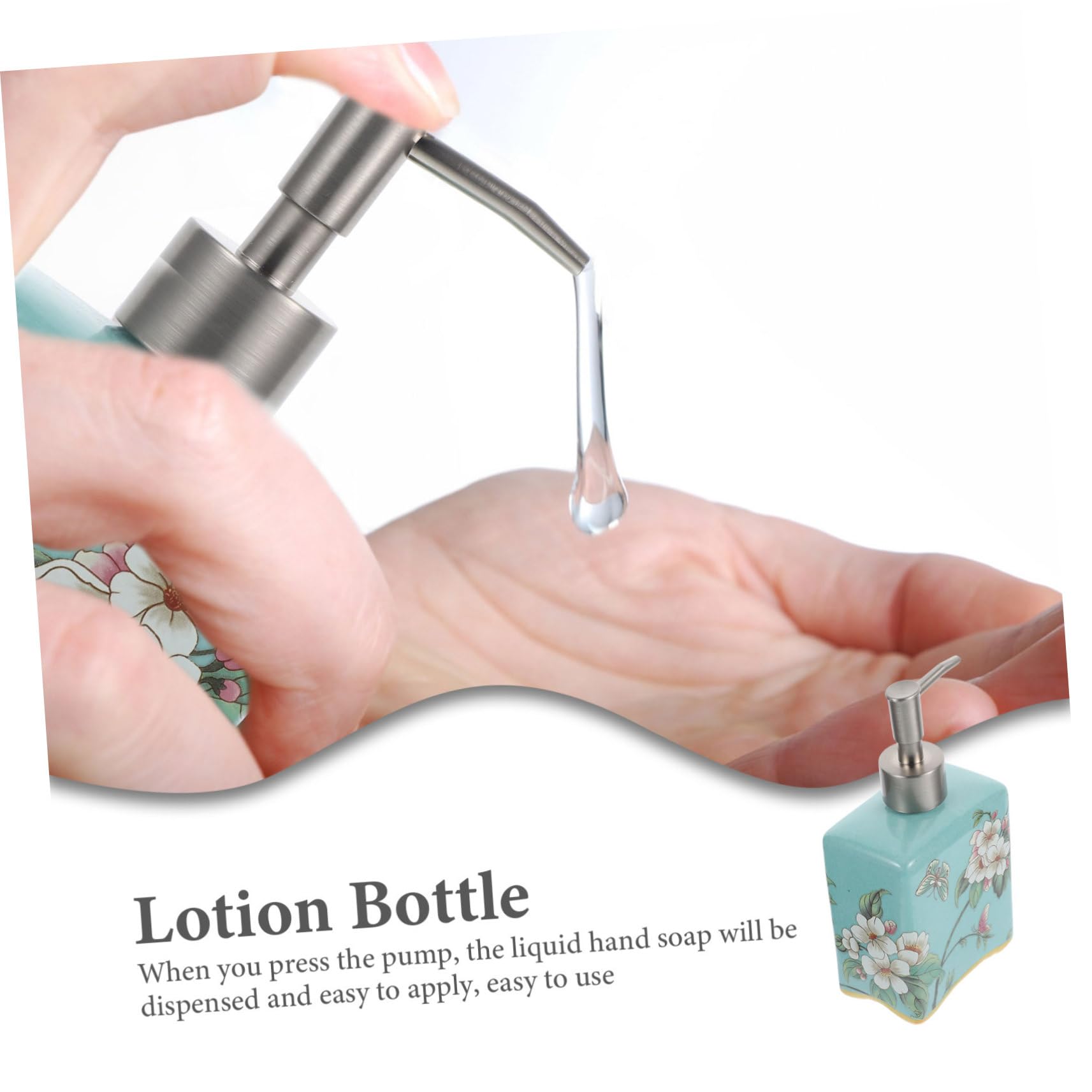Dispensador de Jabón Recargable de Cerámica 410ml para Baño