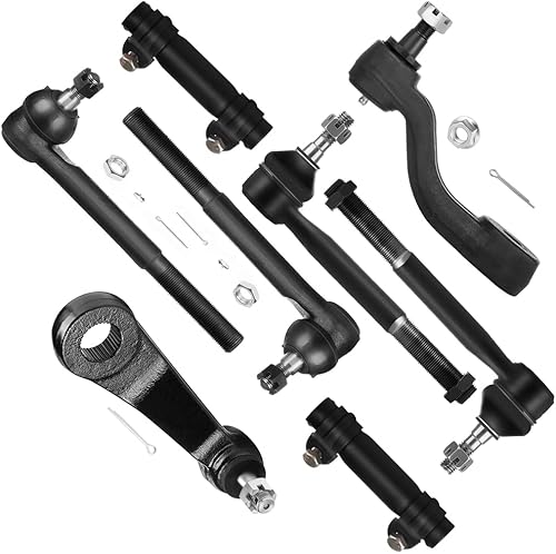 SCITOO Kit de suspensión delantera, brazo tensor, brazo Pitman, repuesto de extremo de barra de acoplamiento exterior interior para Chevy para GMC