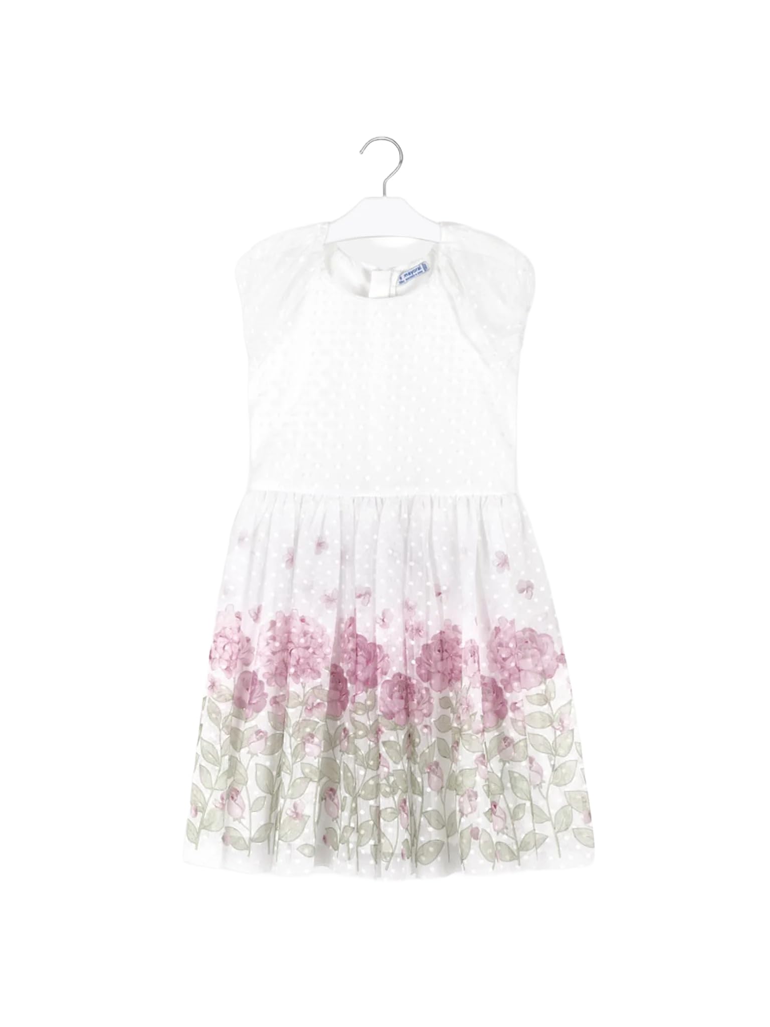 Mayoral Vestito Bambina Elegante Cerimonia, Abito con Gonna Floreale in Tulle e Maniche in Pizzo, per Matrimonio Compleanno e Occasioni Speciali
