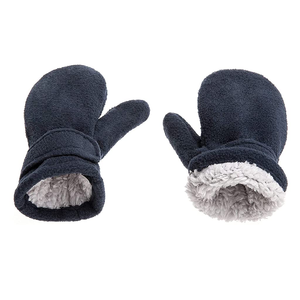 jijiwaiwai Toddler Infant Winter Mittens Lined with Fleece Easy-on Baby Boy Girls Warm Thic Warm sheath NBL fleece/polyester
