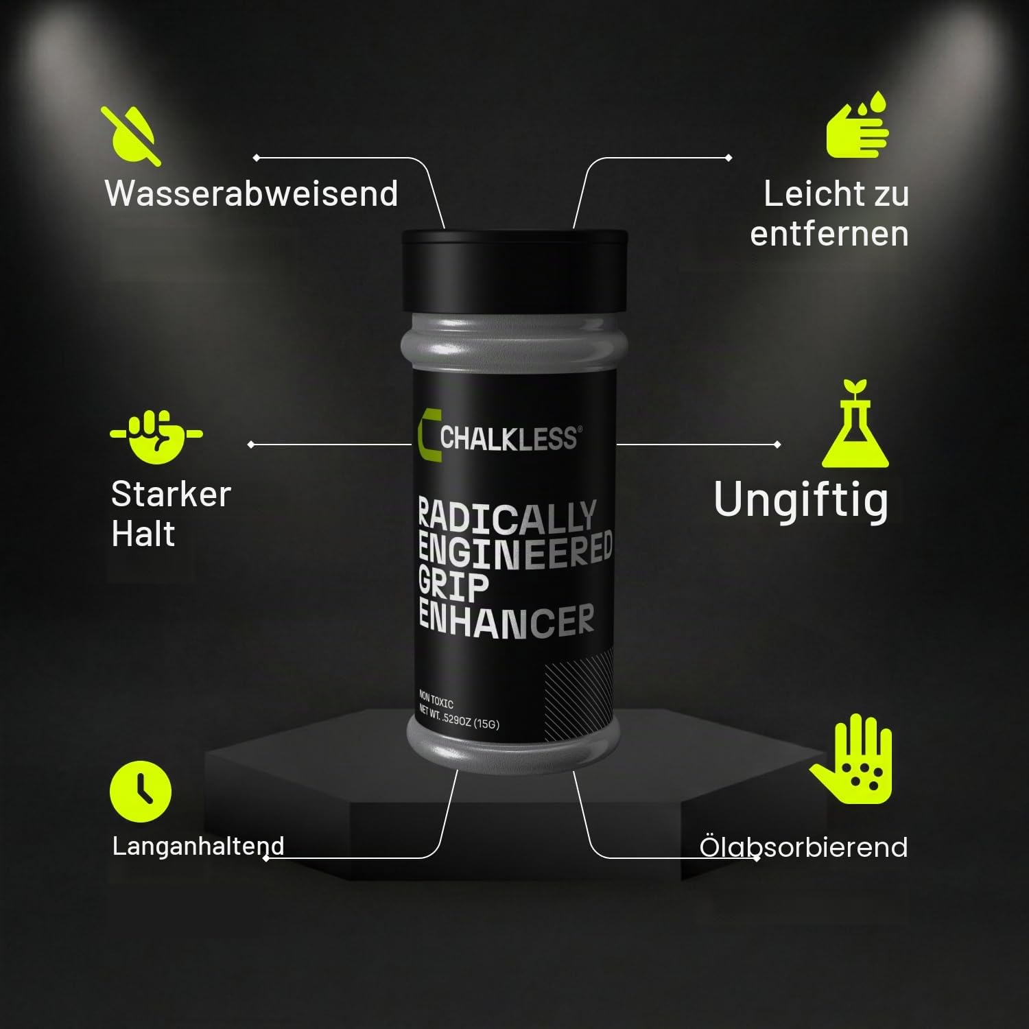 Chalkless® Grip Enhancer Radically Engineered Grip Enhancer for Weightlifting, Training, Professional Athletes and Sports Enthusiasts