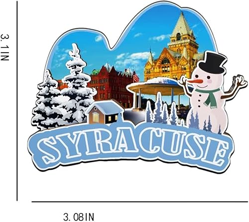 Miniatura 3 de Imán de madera para nevera de Syracuse New York USA Monumentos 3D de viaje coleccionables, recuerdos decorativos hechos a mano, 1948