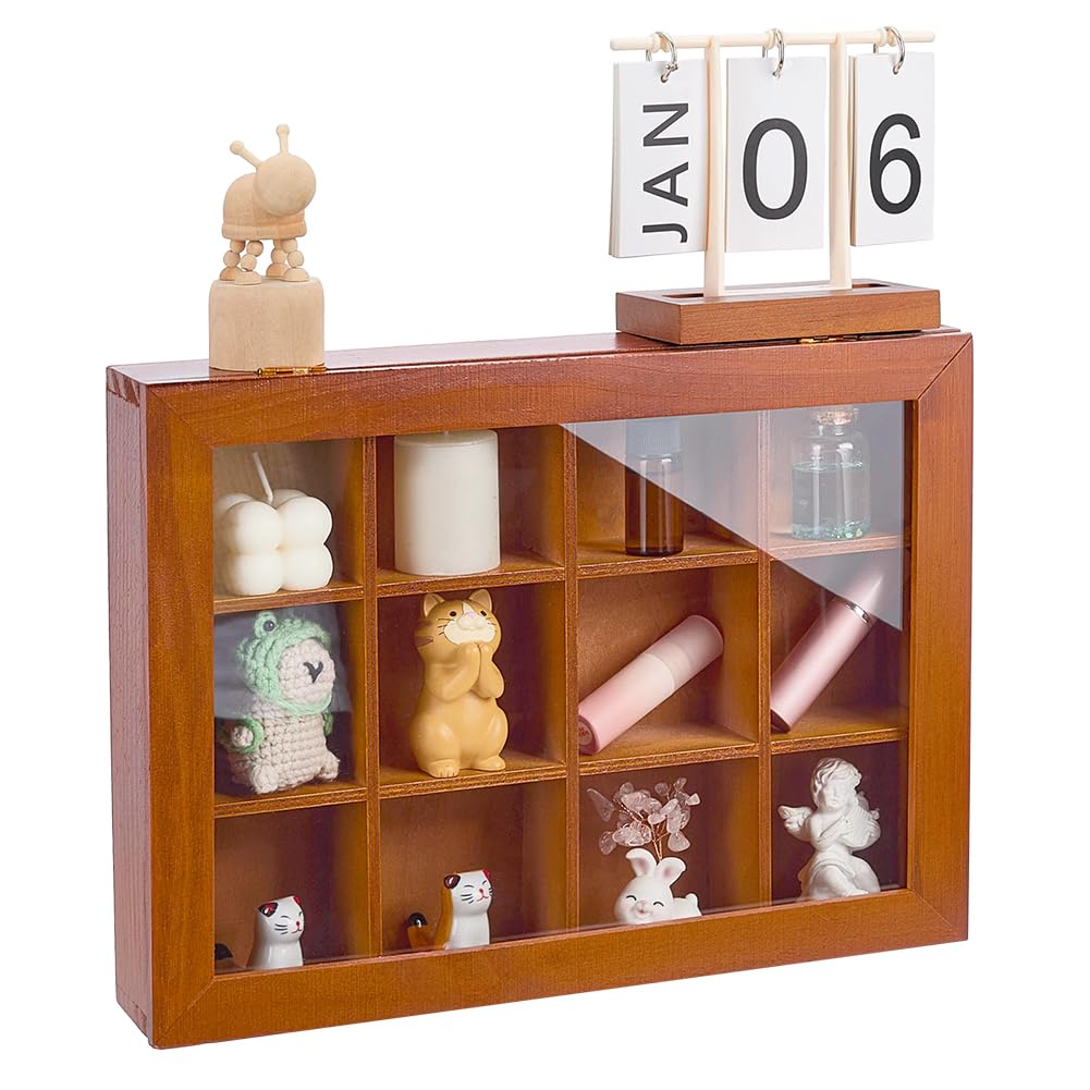 Vitrine Acrylique PH PandaHall – Avec Base En Bois – Dimensions Externes 16,9x16,9x26,5 Cm – Intérieures 15x15x25,4 Cm – Pour Figurines, Modèles, Voitures