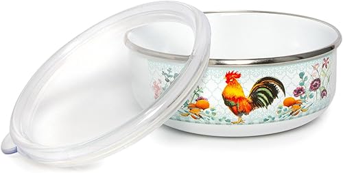 Miniatura 6 de STP GOODS Tazón de aluminio esmaltado para cocina, 1.1 cuartos de galón (1 litro) 1.5 cuartos de galón (1.4 L) Cuenco de almacenamiento esmaltado de